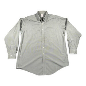 Brooks Brothers Shirt Adult EXTRA LARGE Black White Houndstooth Micro Check